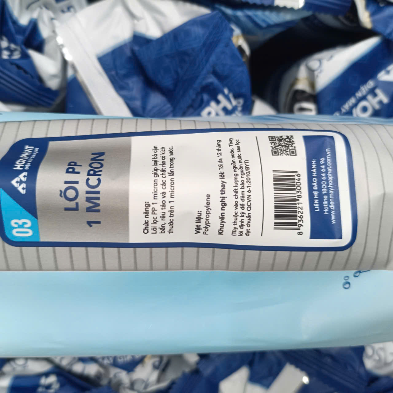 Lõi lọc thô Hòa Phát số 3 PP 1 micron (Đóng túi)