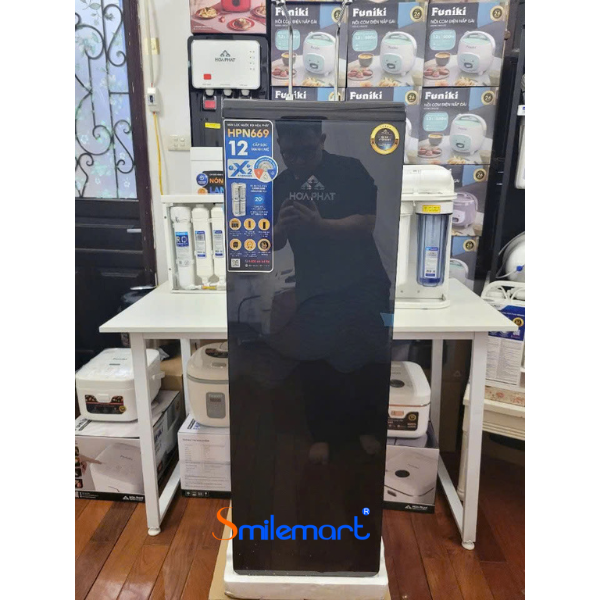 (Miễn phí lắp đặt ) Máy lọc nước RO nóng nguội lạnh Hòa Phát HPN669 12 lõi, duy trì x2 hydrogen - bảo hành 36 tháng