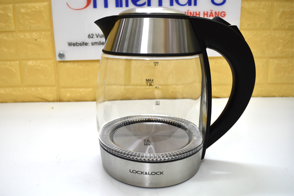 Ấm điện đun nước thủy tinh Lock&lock EJK418SLV 1.8L 1850W (Trong suốt)