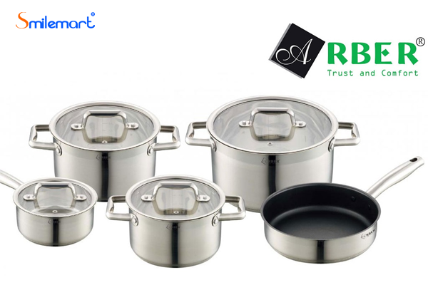 Bộ nồi inox Arber AN05I Chuyên Dùng Cho Bếp Từ
