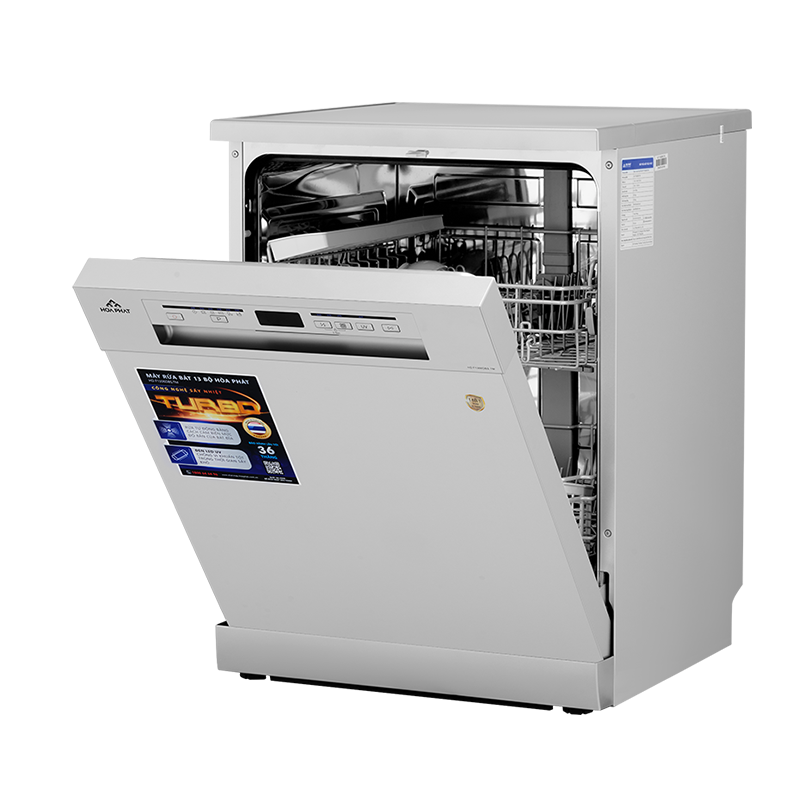 (Bảo hành 36 tháng) Máy rửa bát 13 bộ Hòa Phát HD F1306DBS.TM 6 chương trình rửa, sấy nhiệt Turbo