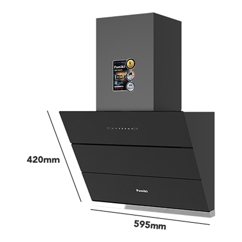 (Bảo hành 26 tháng) Máy hút mùi kính vát Funiki HKH9688 (Rộng 60cm)