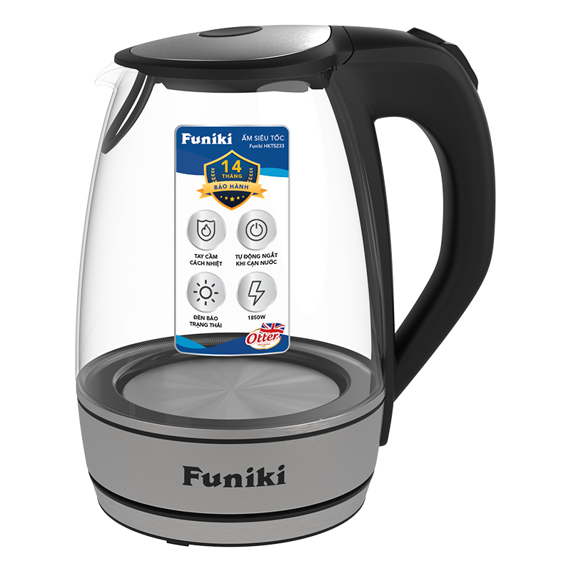 Ấm siêu tốc thủy tinh 1,7 lít Funiki HKT5232