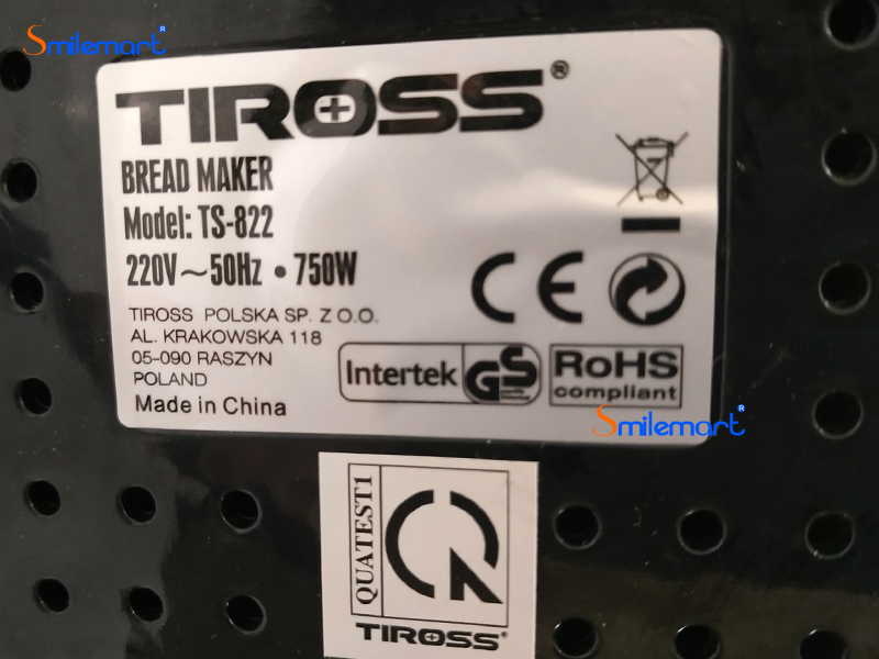 Máy Làm Bánh Mì 12 Chức Năng Tiross TS822