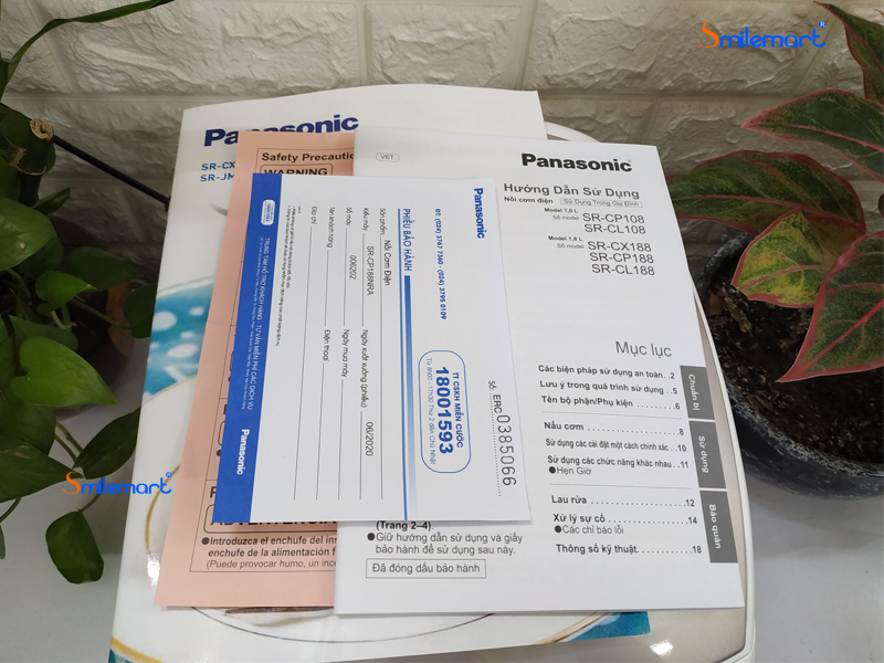 Nồi cơm điện tử Panasonic 1.8 lít SR-CP188NRAM