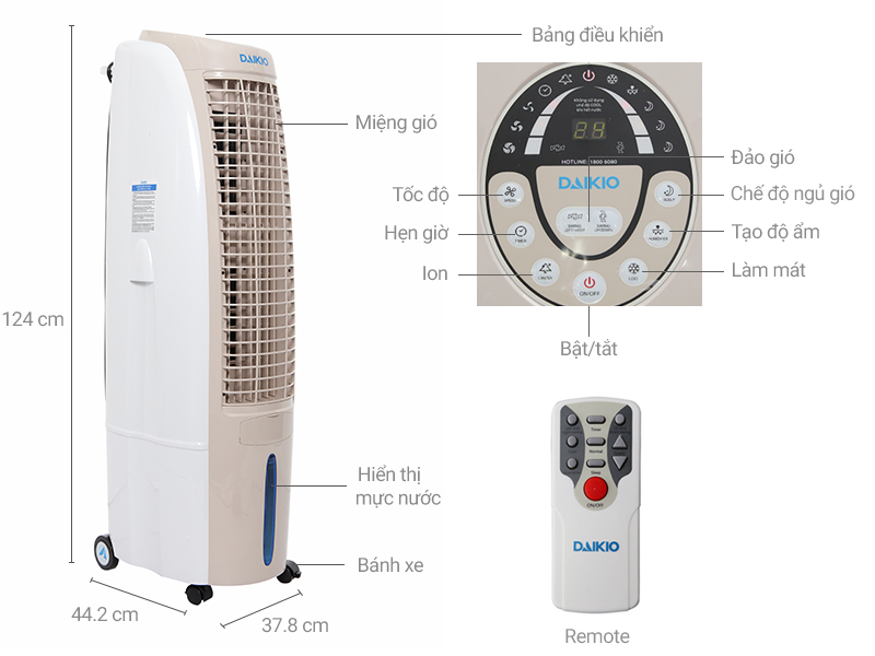 Máy làm mát không khí DAIKIO DK-2500B (DKA-02500B)