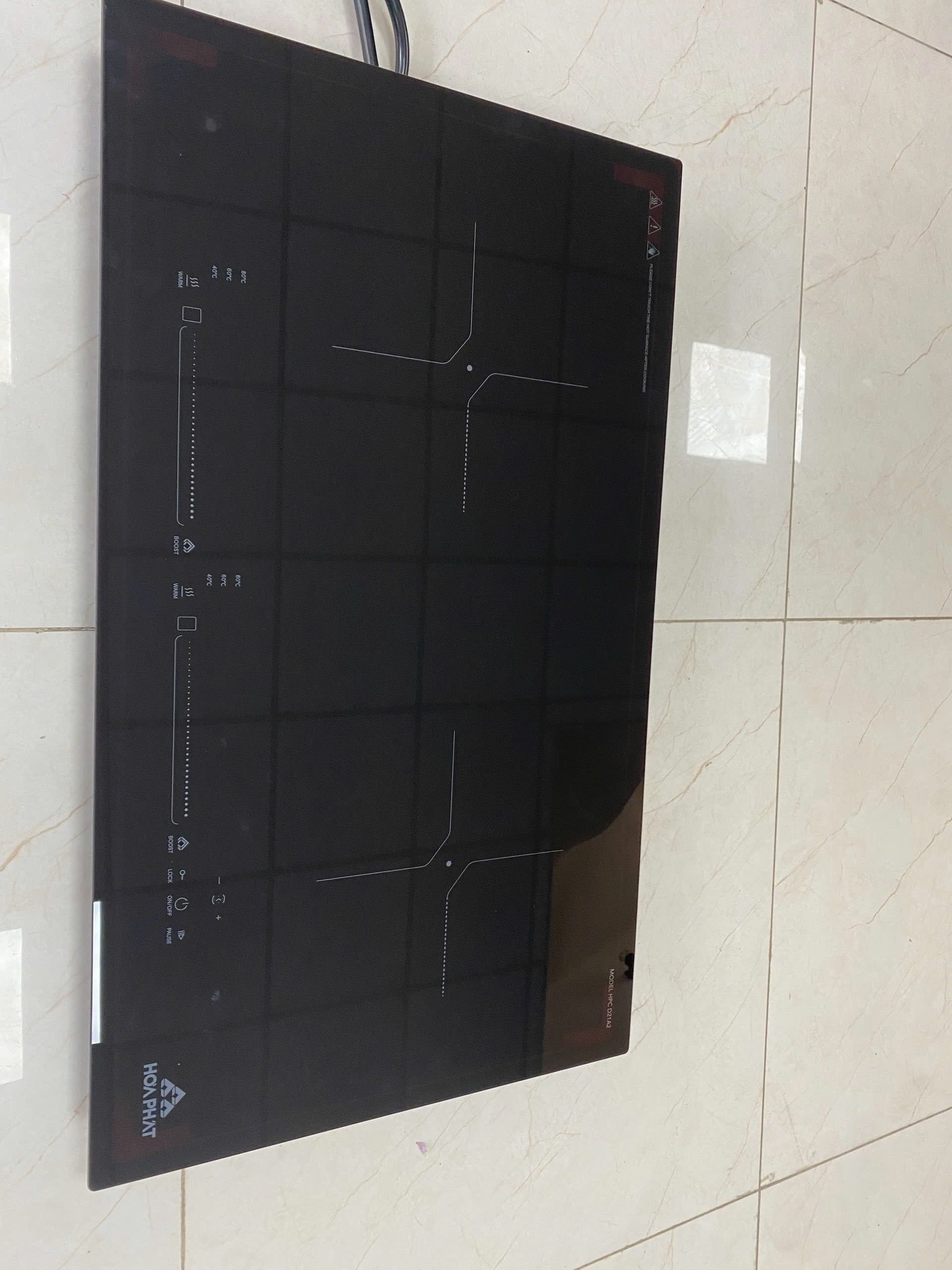 (Bảo hành 24 tháng) Bếp từ đôi Hòa Phát HPC D21A2 sản xuất tại Thái Lan, công suất 4200 W, mâm từ đồng