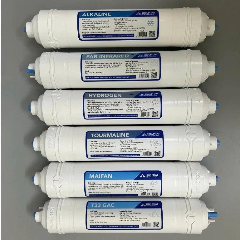 Combo 6 lõi chức năng máy lọc nước Hòa Phát - Hàng chính hãng.