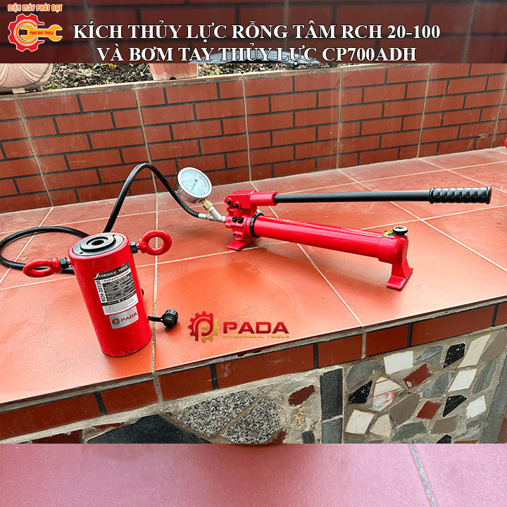 Kích Thủy Lực Rỗng Tâm 20 Tấn, Hành Trình 100mm, RCH-20100