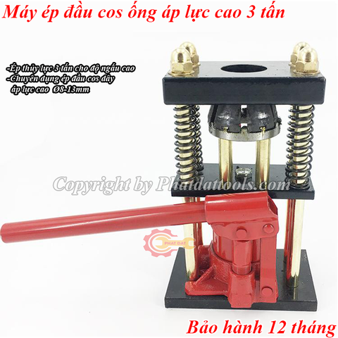 Máy ép đầu cos thủy lực cho dây ống, cáp – Lực ép mạnh 3 tấn