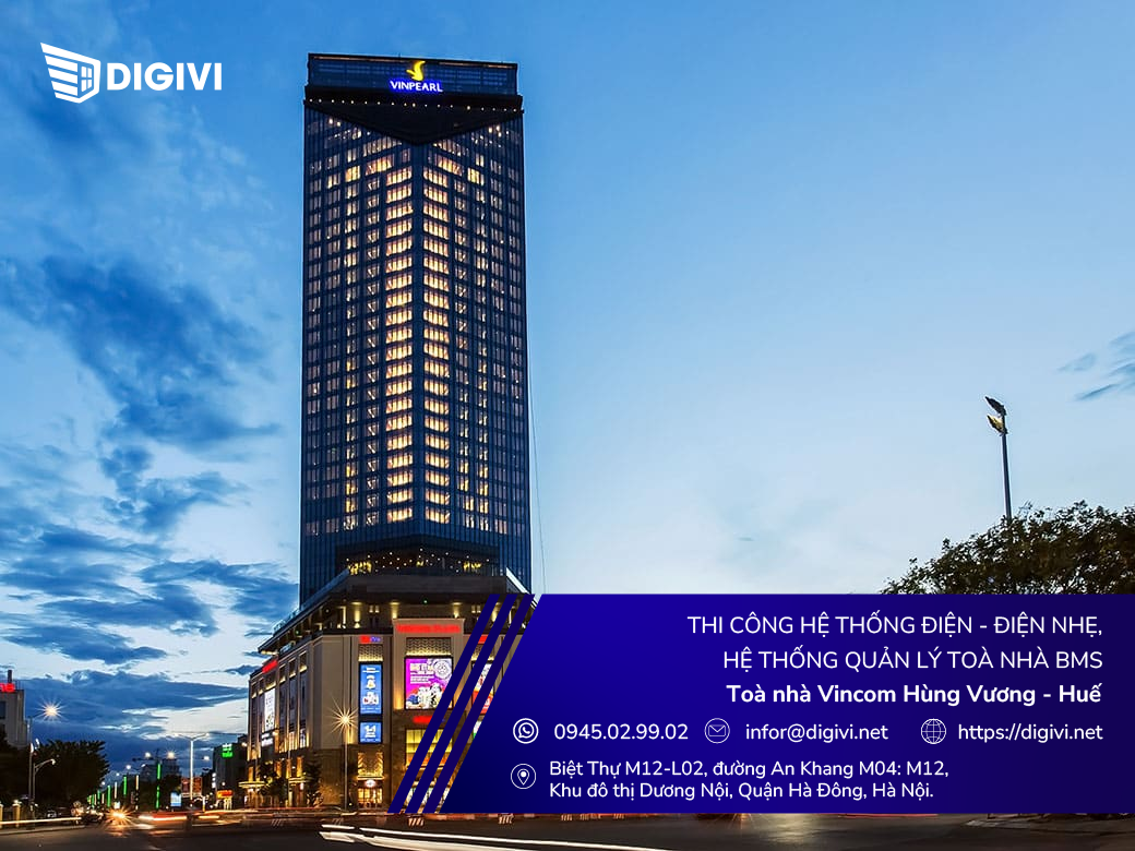 Thi công hệ thống điện - điện nhẹ hệ thống BMS toà nhà Vincom Hùng Vương - Huế