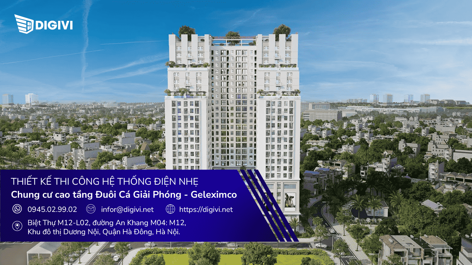 Thi công điện nhẹ - Chung cư cao tầng Đuôi Cá Giải Phóng - Geleximco