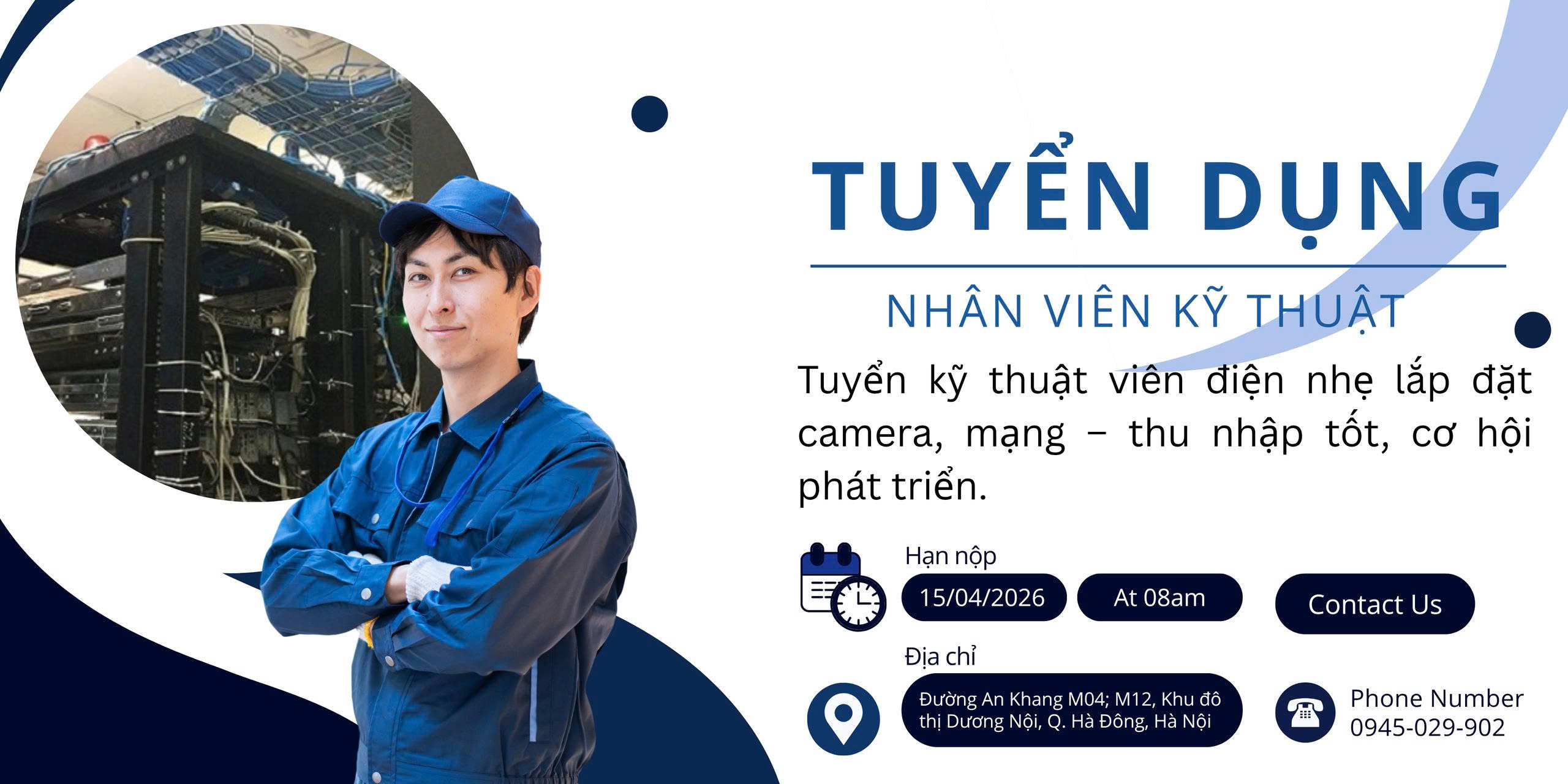 Tuyển Nhân Viên Kỹ Thuật Camera Điện Nhẹ