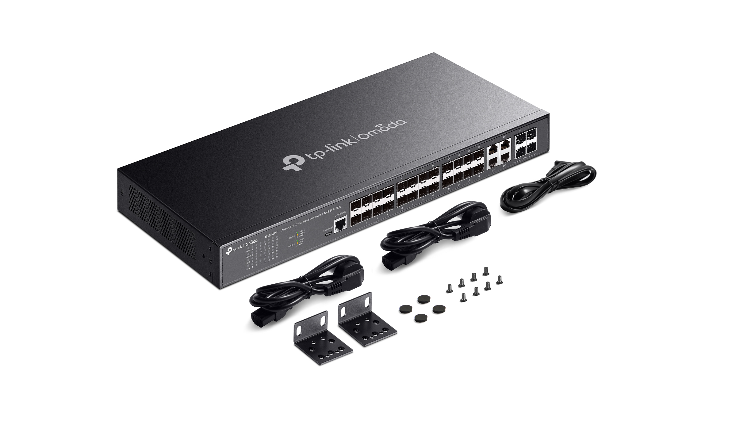 TL-SG3428XF - Omada Switch Quản Lý L2+ 24 Cổng SFP với 4 Khe Cắm 10GE SFP+