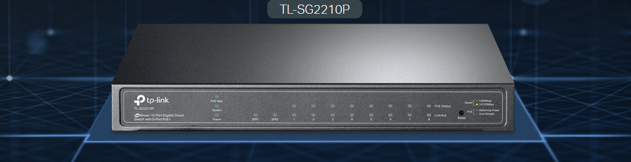 TL-SG2210P - Omada: Switch Thông Minh 10 Cổng Gigabit Với 8 Cổng PoE+
