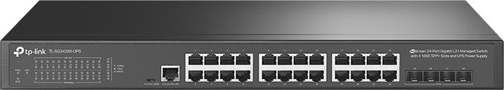 TL-SG3428X-UPS - Switch Quản Lý L2+ JetStream™ với 24 Cổng Gigabit, 4 Khe Cắm 10GE SFP+ và Bộ Nguồn UPS