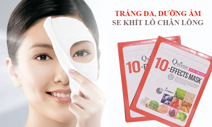 Mặt Nạ Dưỡng Trắng Da Queenie Collagen Trứng Cá Hồi 10 Tác Dụng 21g - 10 miếng 22 banner mat na 10 tac dung 22e4e018 6d8d 4a60 8603 ba8c19e23d1e