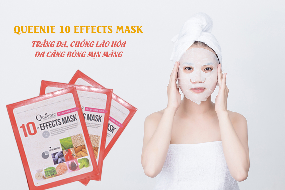 Mặt Nạ Dưỡng Trắng Da Queenie Collagen Trứng Cá Hồi 10 Tác Dụng 21g - 10 miếng 24 mat na duong da q 10 queenie 89b6b9fa b274 4108 8fde b9f60a0907a3