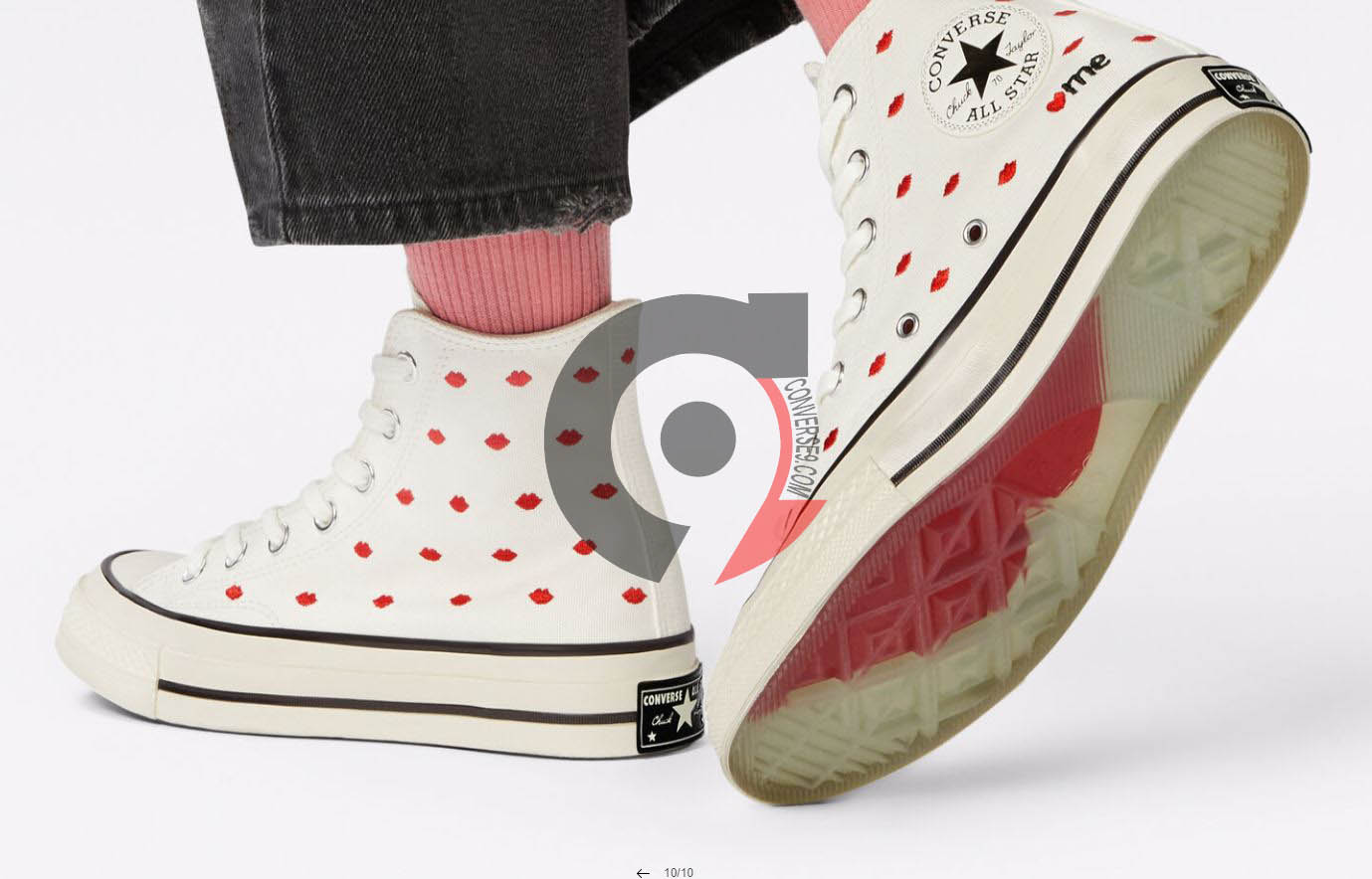Converse Chuck 70 Embroidered Lips white