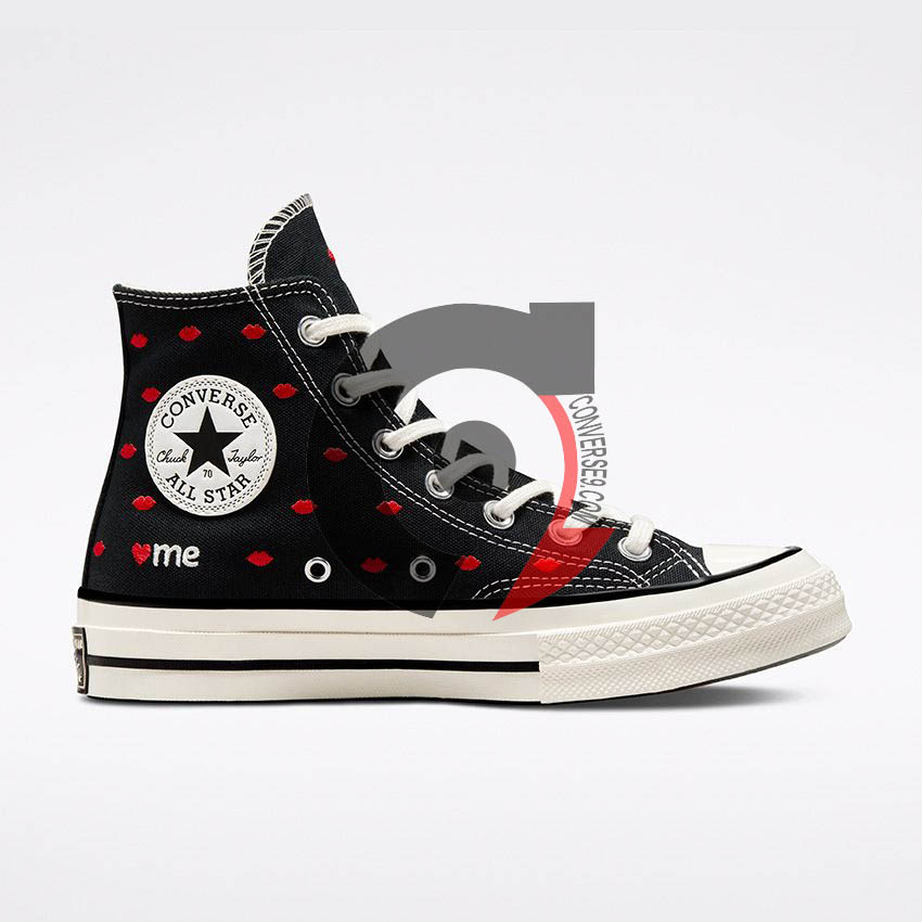 Converse Chuck 70 Embroidered Lips black