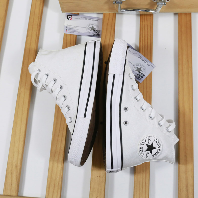 Converse classic cao cổ vải trắng CCVT085