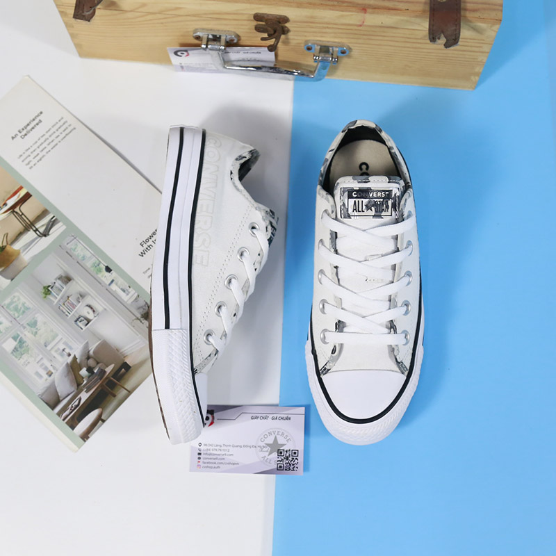 Converse thấp cổ vải trắng CTVT105