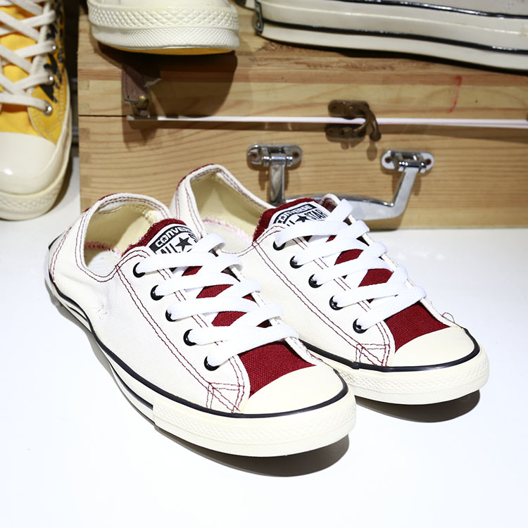 Outlet Converse slim thấp cổ vải trắng COUT197