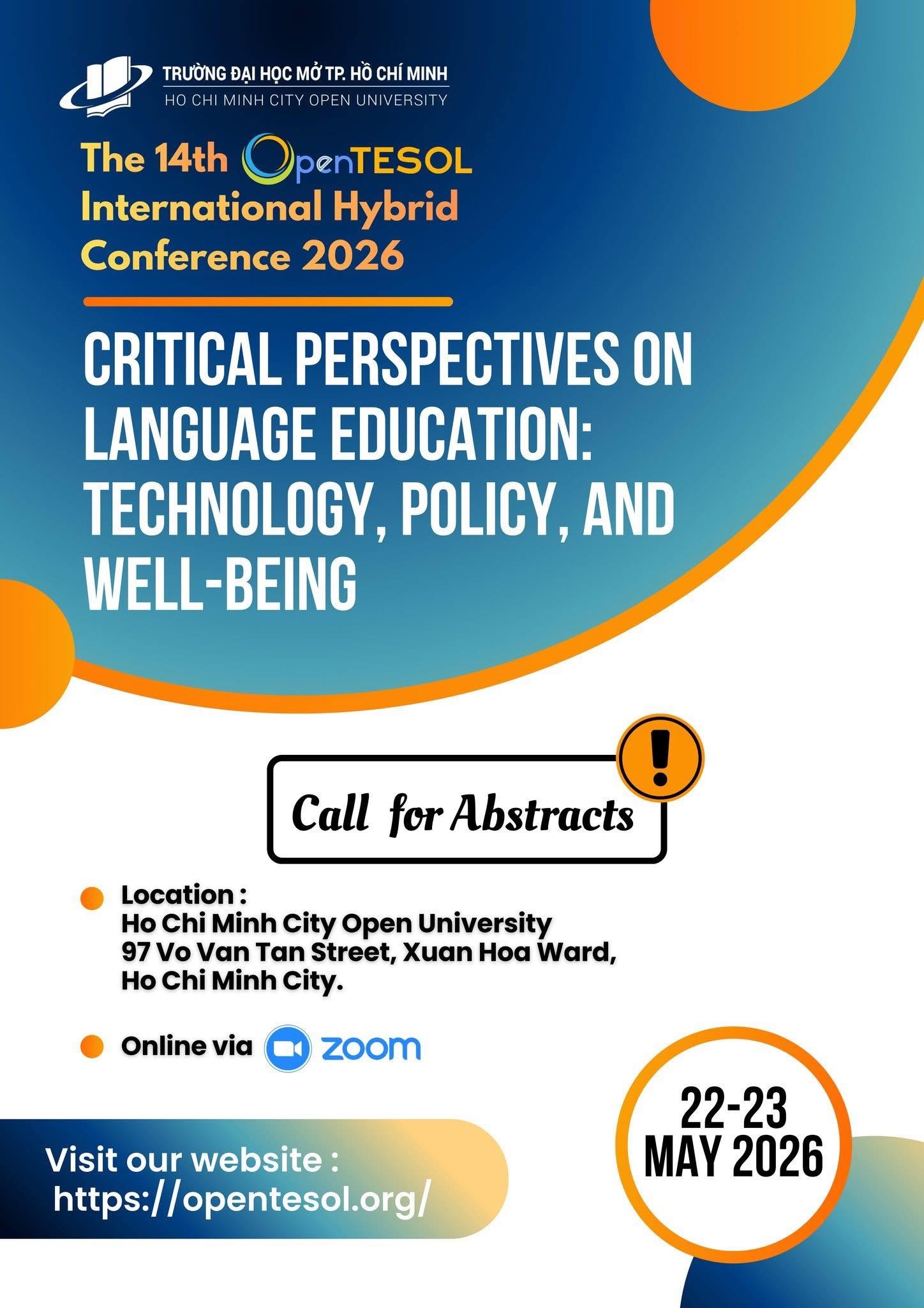 CALL FOR ABSTRACTS | 14th OpenTESOL International Hybrid Conference 2026