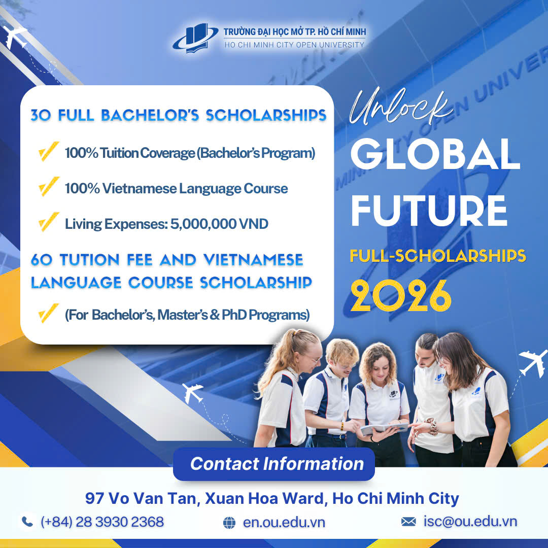Nearly 100 Full Scholarships for International Students at Ho Chi Minh City Open University in 2026
