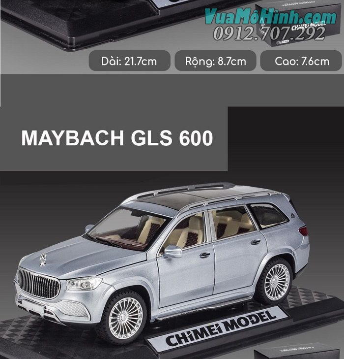 Mô hình tĩnh xe ô tô Mercedes Benz Maybach GLS600 tỉ lệ 1/24 hãng Chimei