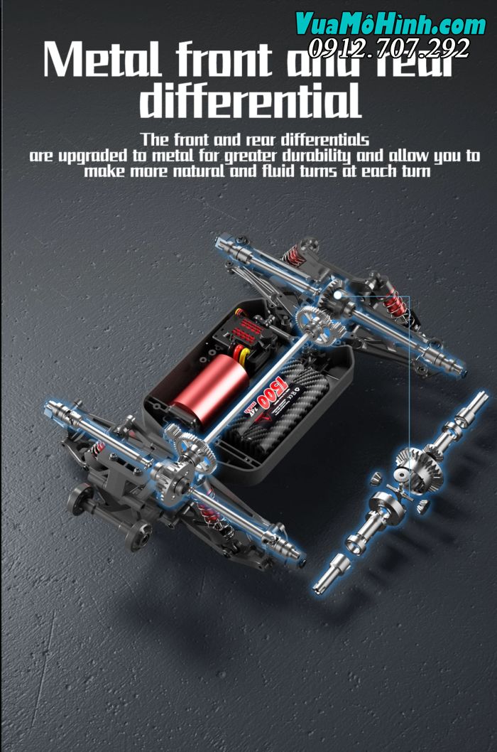 Xe tải quái vật điều khiển từ xa Bobcat 4WWD 1/16 tốc độ cao 45km/h