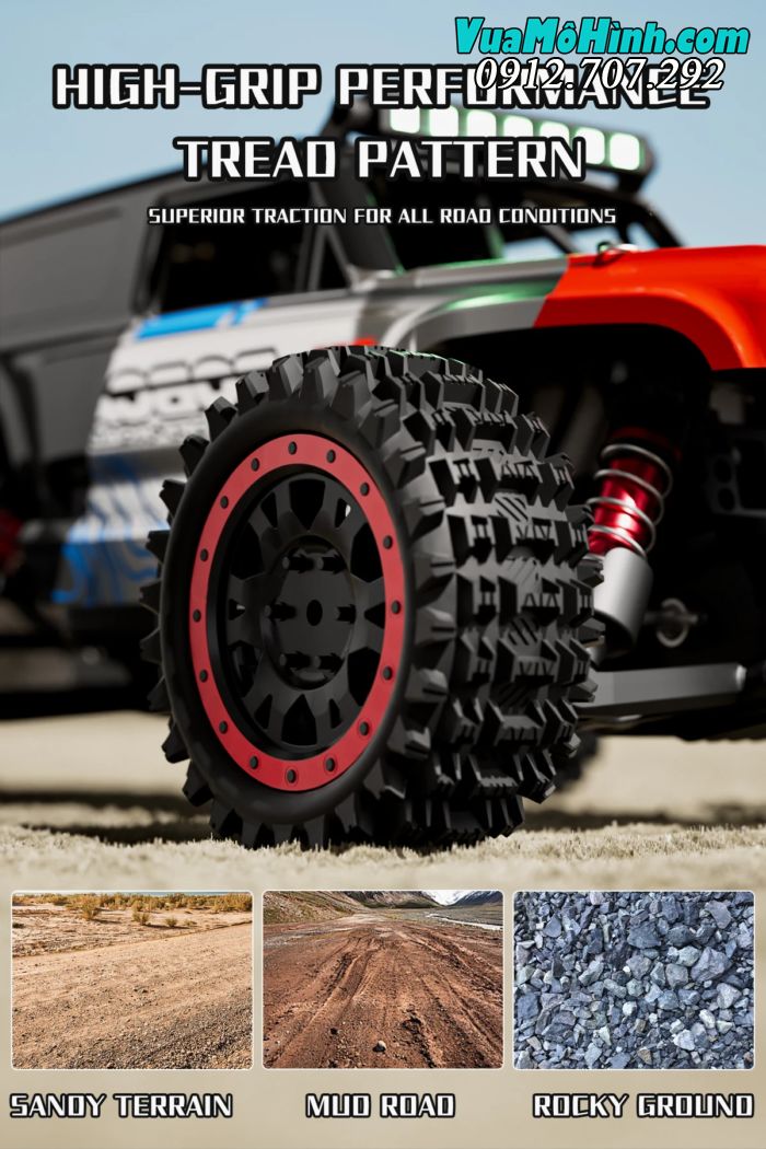 Xe tải quái vật điều khiển từ xa Bobcat 4WWD 1/16 tốc độ cao 45km/h