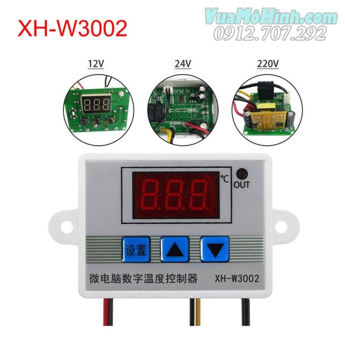 Bộ điều khiển nhiệt độ kỹ thuật số XH-W3002 ấp trứng gà vịt ngan chim W3002 úm vật nuôi gia cầm, chế máy làm sữa chua, khống chế kiểm soát nhiệt độ