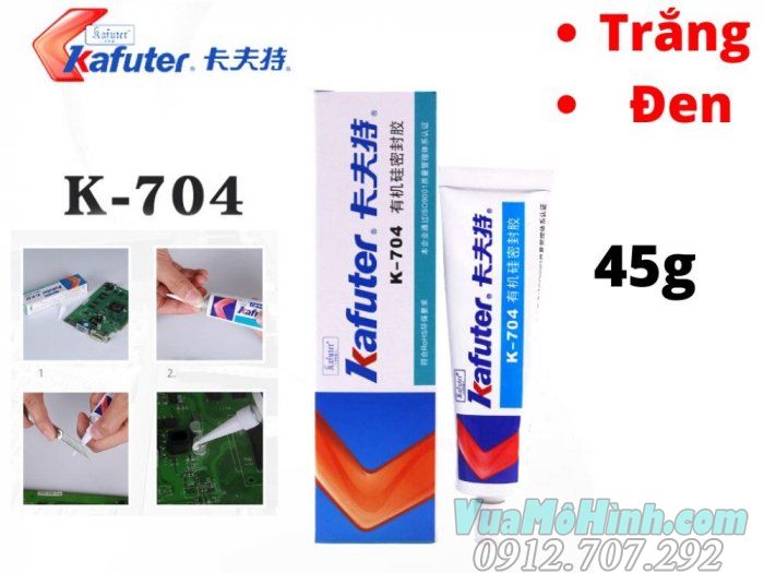 Keo Kafuter K 704 K-704 chống thấm nước,  keo K704 Silicone dán cách nhiệt độ cao chuyên dụng cho các mạch điện, ống nước, cáp, chip điện tử