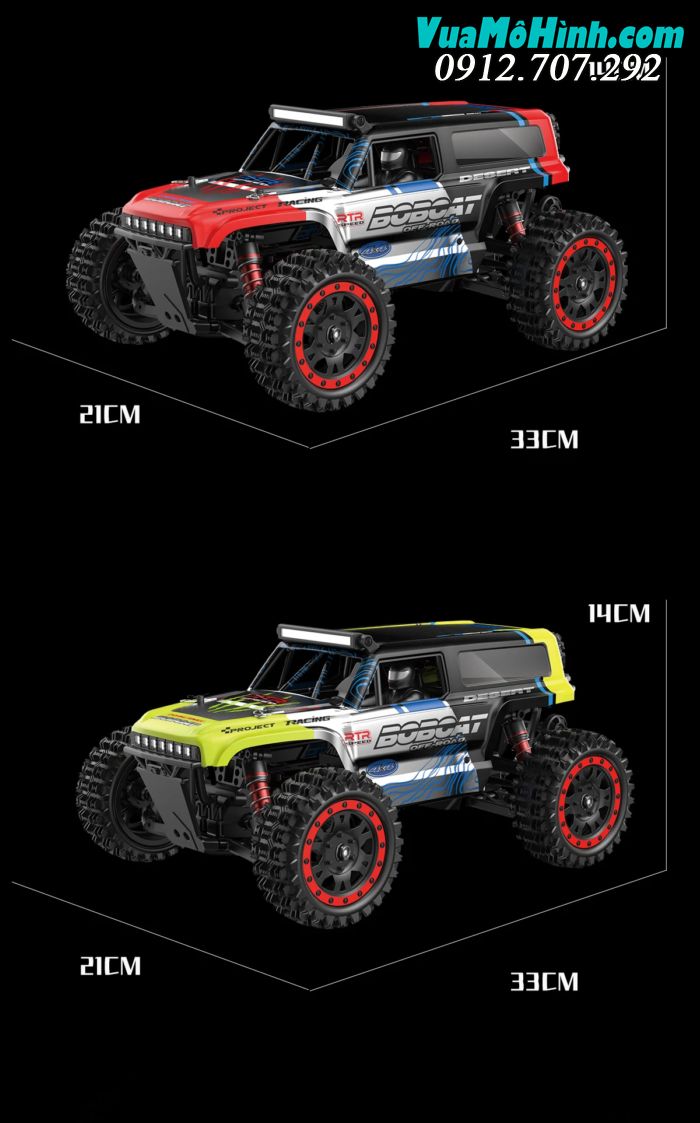 Xe tải quái vật điều khiển từ xa Bobcat 4WWD 1/16 tốc độ cao 45km/h
