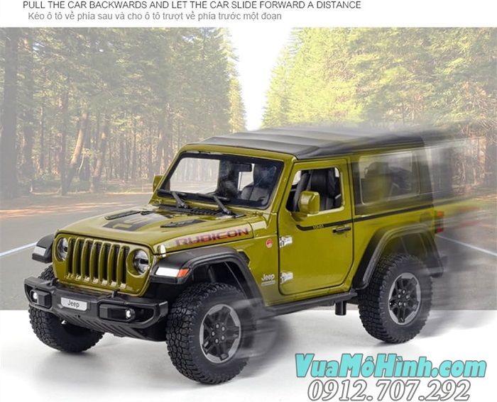 Mô hình xe Jeep Wrangler Rubicon 2 hãng Miniauto cửa tỉ lệ 1:20 