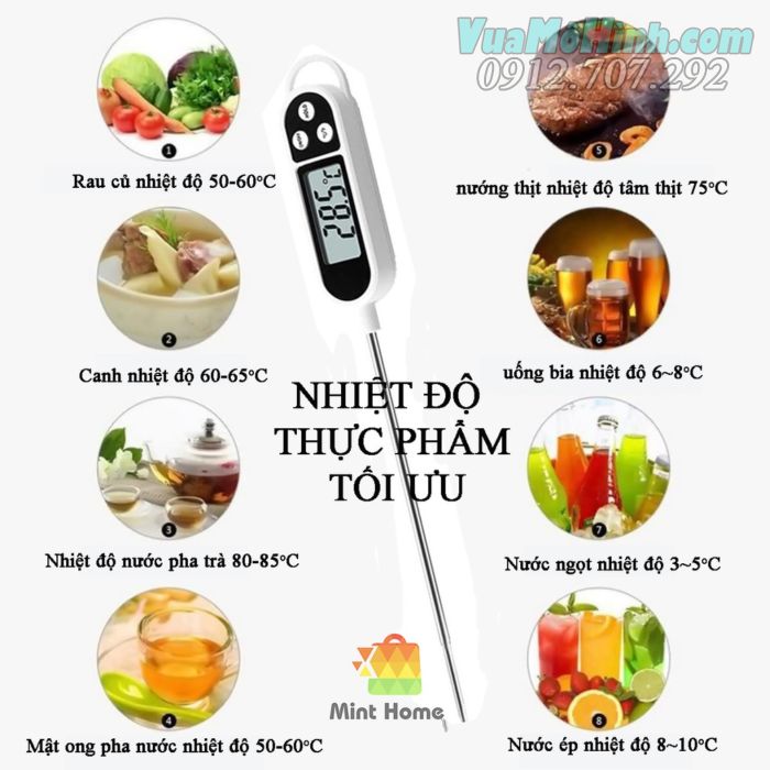 Nhiệt kế điện tử thông minh dùng đo nước pha sữa cho trẻ em nhiệt kế TP300