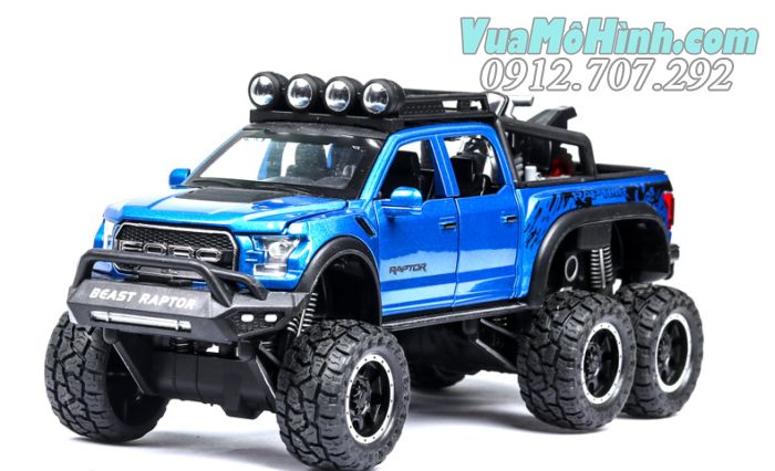 Ô Tô Mô Hình Tĩnh Xe Bán Tải Ford F-150 Beast Raptor 6X6 tỉ lệ 1:28 vỏ kim loại