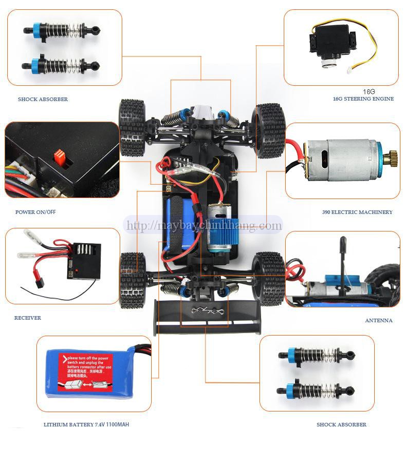 đồ chơi mô hình xe hơi Buggy 959 xe ô tô đua địa hình off road điều khiển từ xa chính hãng tốc độ cao