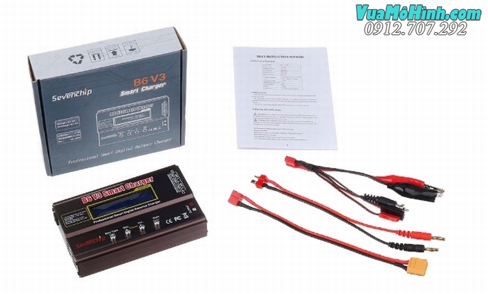 bộ sạc pin lipo đa năng cân bằng imax b6 v3 80W chính hãng sevenchip 