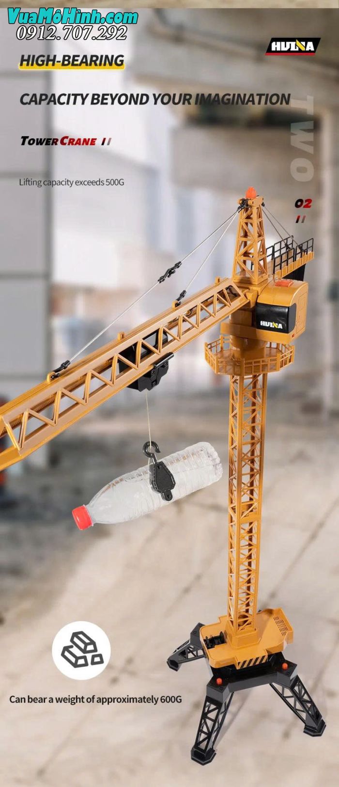 Cần cẩu tháp Huina 1585 mô hình điều khiển từ xa tỷ lệ 1:14 chi tiết cao chính hãng