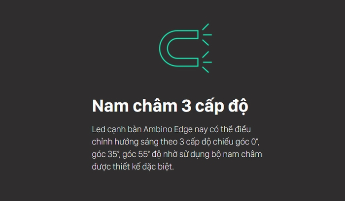 bộ đèn led dán trang trí cạnh bàn làm việc chính hãng ambino edge 