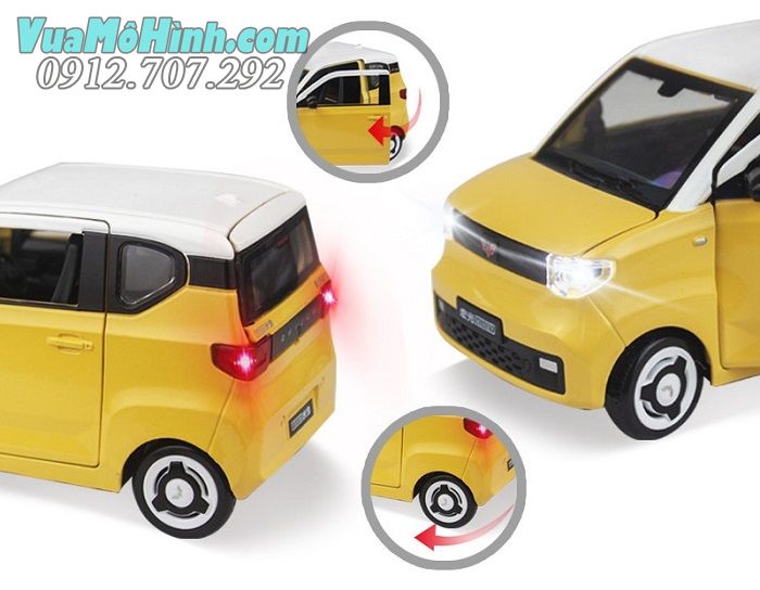 Mô hình xe ô tô điện Wuling HongGuang Mini EV tỉ lệ 1:24