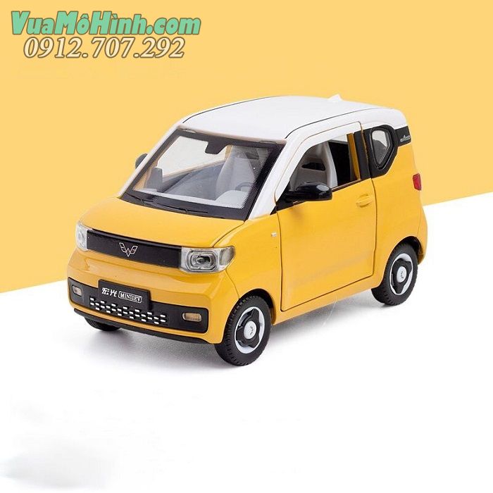 Mô hình xe ô tô điện Wuling HongGuang Mini EV tỉ lệ 1:24