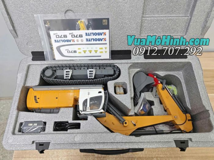 Máy xúc RC Kabolite K5901 tỷ lệ 1/18 toàn thân kim loại điều khiển từ xa