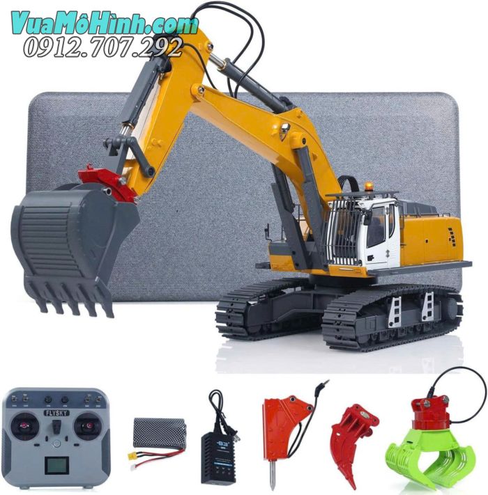 Máy xúc RC Kabolite K5901 tỷ lệ 1/18 toàn thân kim loại điều khiển từ xa