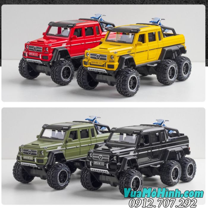 Mô hình xe Mercedes AMG G63 6X6 tỉ lệ 1/24 đồ chơi trẻ em 