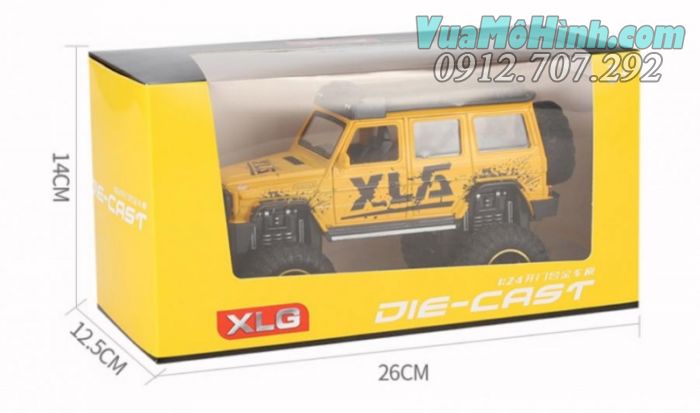 Mô hình tĩnh diecast ô tô siêu xe Mercedes Benz G500 XLG tỷ lệ 1:24 , đồ chơi xe hơi oto 4 bánh