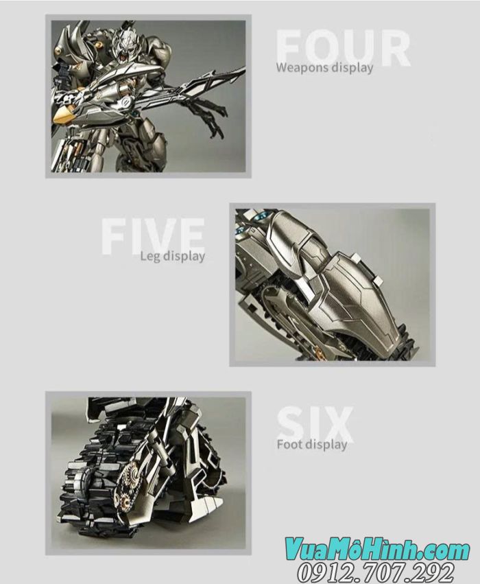 Mô hình YouHu 6618D Megatron Galvatron Mega Tank robot biến hình cao cấp
