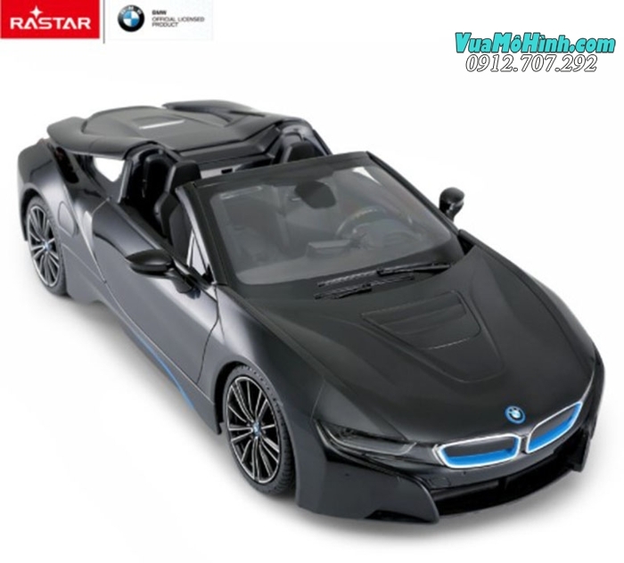 Mô hình xe BMW i8 Roadster siêu xe ô tô mui trần điều khiển từ xa tỷ lệ 1:12 Rastar, sóng điều khiển 2.4Ghz siêu khủng